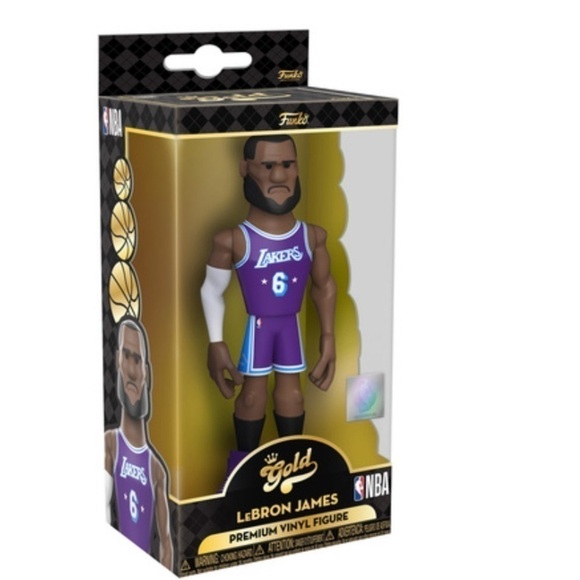 💋 New Funko Gold NBA Premium Vinyl Figure 5”T LeBron James - Picture 3 of 5